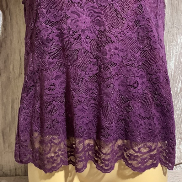 Rue21 Top Blouse Purple Lace M🌀 - Picture 2 of 14